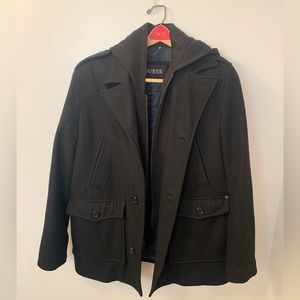 Mens Guess Peacoat, Size Medium, Color Black